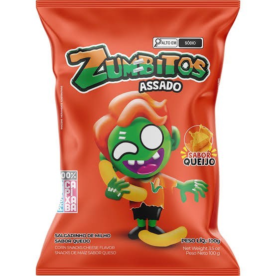 zumbitos assado sabor queijo 100g