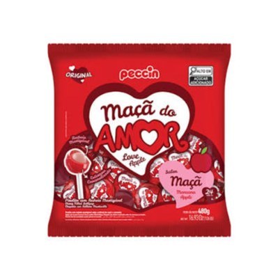 Pirulito maçã do amor peccin 480g