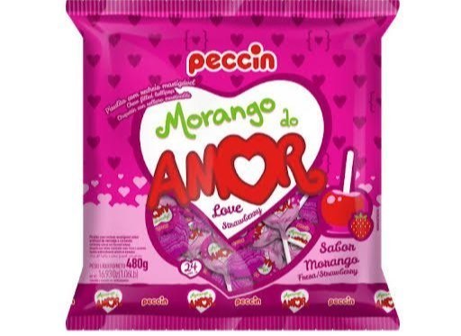 Pirulito maça do amor peccin sabor morango 480g