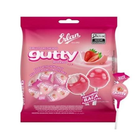 Pirulito rech guty morango erlan