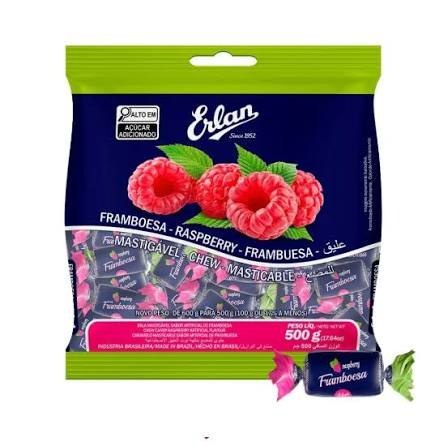 Bala framboesa erlan 500g