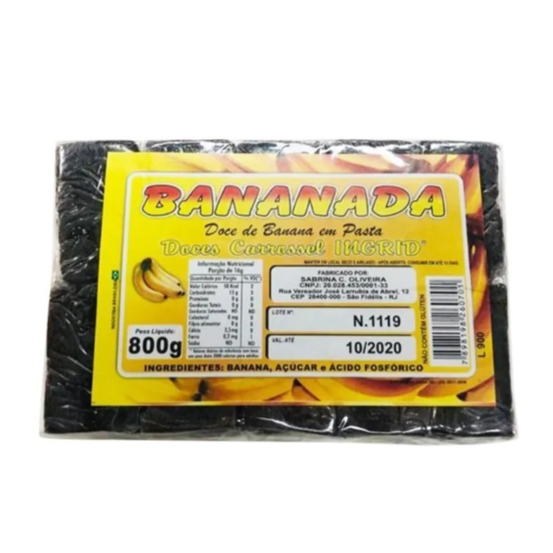 Bananada carrossel ingrid 800g