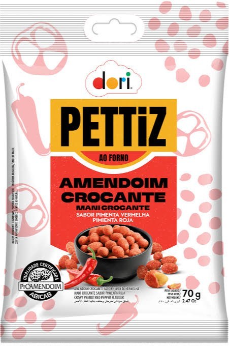 Amendoin crocante dori sabor pimenta verm roja 70g